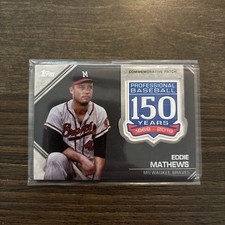 2019 Topps Update Series - 150th Anniversary Manufactured Patch Eddie Mathews...