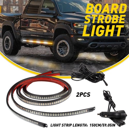 Set of 2 60"  Strobe Flashing Truck Lights Strip LED Running Lights Board Bar