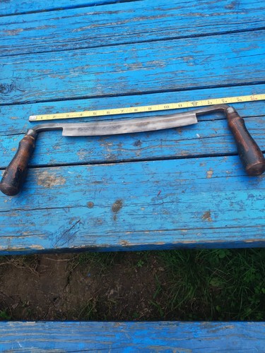 Antique Draw Knife with 10" Blade Wooden Handles