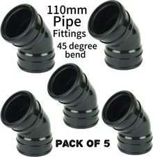 45° BENDS 110mm Black Soil Pipe PUSHFIT Fittings in 2 different Variations
