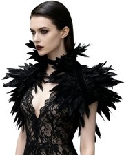 Feather Shawl Natural Feathers Wrap Cape Gothic Victorian - Perfect for Cosplay