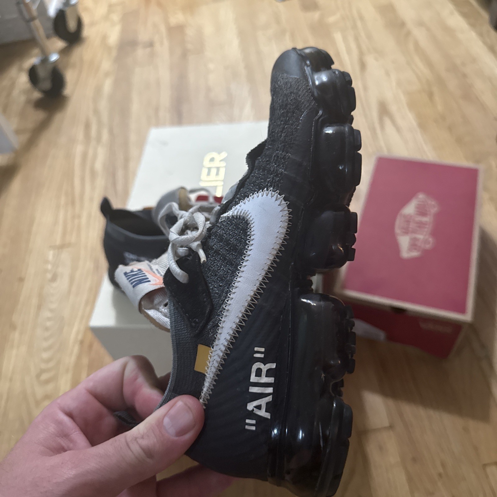 OFF WHITE X NIKE Taglia 7 Nike Off White x Air VaporMax The Ten Donna Nero Bianco USATE