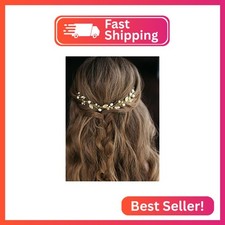 Jakawin Bride Pearl Wedding Hair Vine Rhinestone Hair Piece Crystal Bridal Hair
