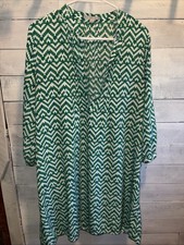 GAP Green and White Geometric Tunic Dress Size M