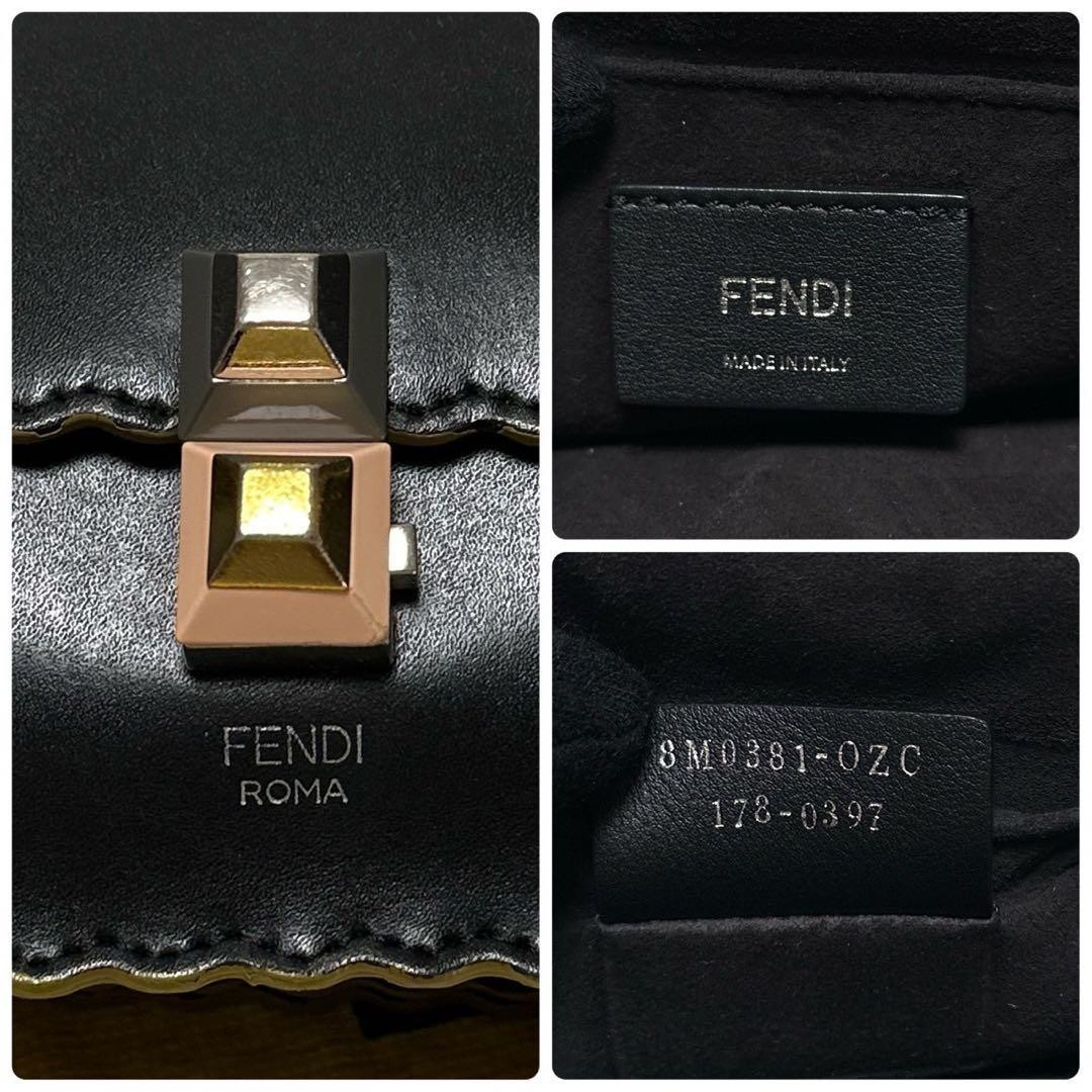 Fendi Canai Chain Shoulder Bag, 2-Way, Black Leather in Excellent Condition thumbnail 8