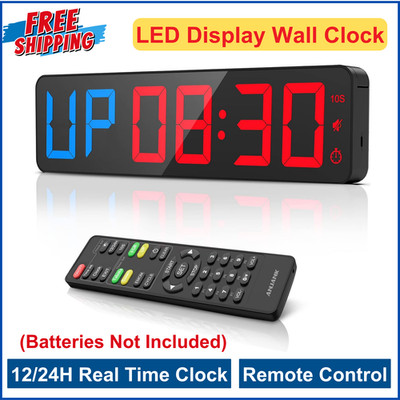 Gym Timer 15'' Large LED Display Wall Clock Gym Interval Workout Count Down & Up
