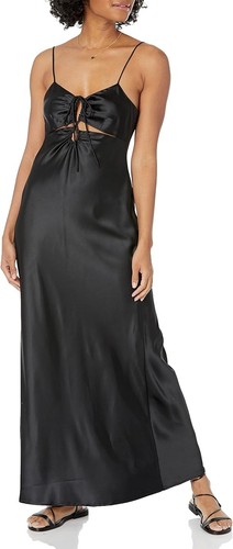The Drop Shelby  Tie Up, Cut Out Satin Slip Dress ~ NWT Black Sz 3X (S56) - Foto 10 di 11