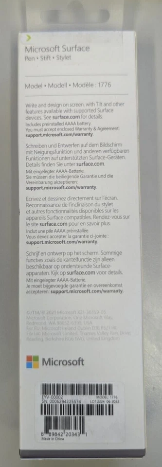 Microsoft Surface Pen (Model 1776) - Brand New in Sealed Box - Image 2 of 4