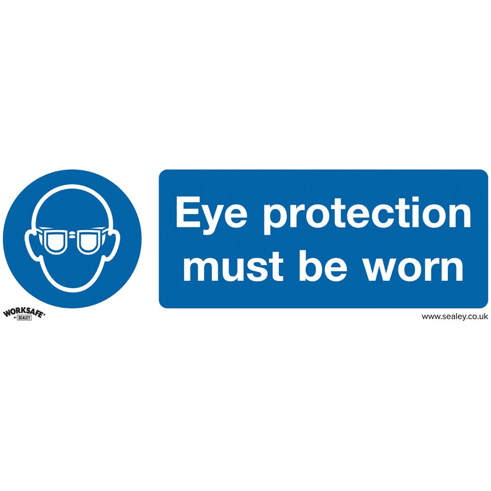 Worksafe Safety Sign Eye Protection Must Be Worn - Self-Ad Vinyl PK10