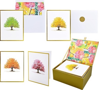 Watercolor Trees Premium Note Cards (20 Cards with 4 Unique Des (00) (US IMPORT)