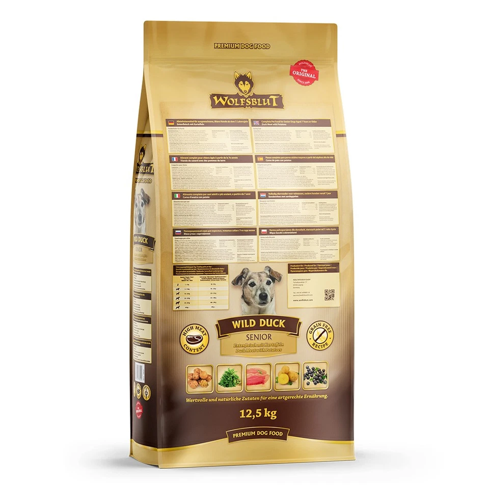 Wolfsblut Senior Wild Duck - Ente und Kartoffel Trockenfutter 12,5 kg - Bild 3 von 3