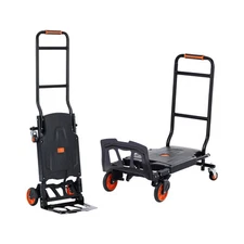 VEVOR Aluminum Hand Truck 2 in 1 Folding Dolly Cart 300 lbs Capacity Heavy Duty