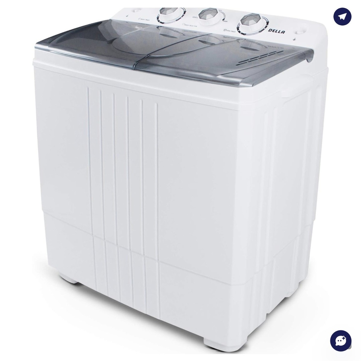 Della 048-GM-48215 Portable Washing Machine - 11lb Capacity, White