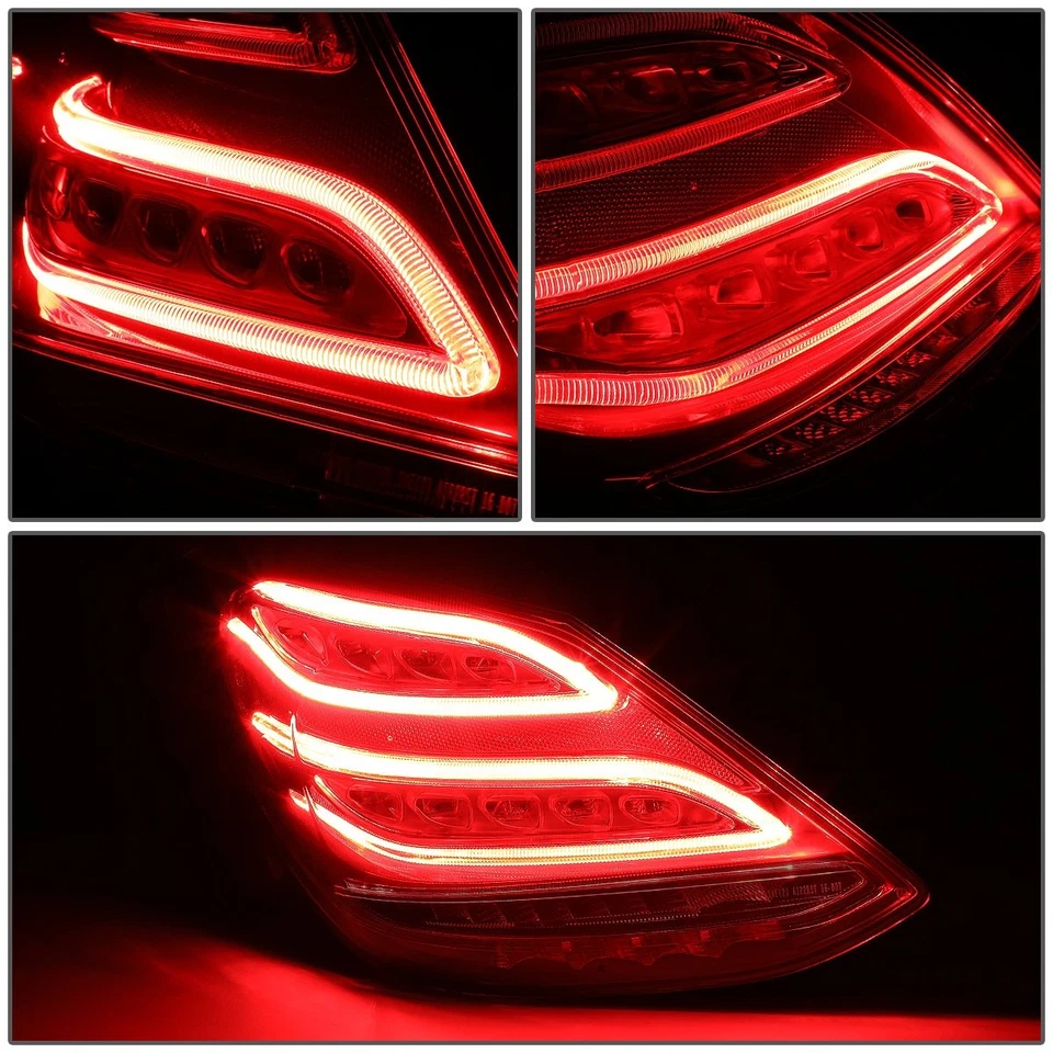 Left&Right Tail Lights For 2015~2018 Mercedes Benz C-Class W205 C300 Brake Lamps Foto 3 de 4