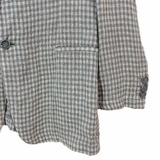 Armani Collezioni Linen Blend Tailored Jacket 50R Check Sz.L From Japan USED