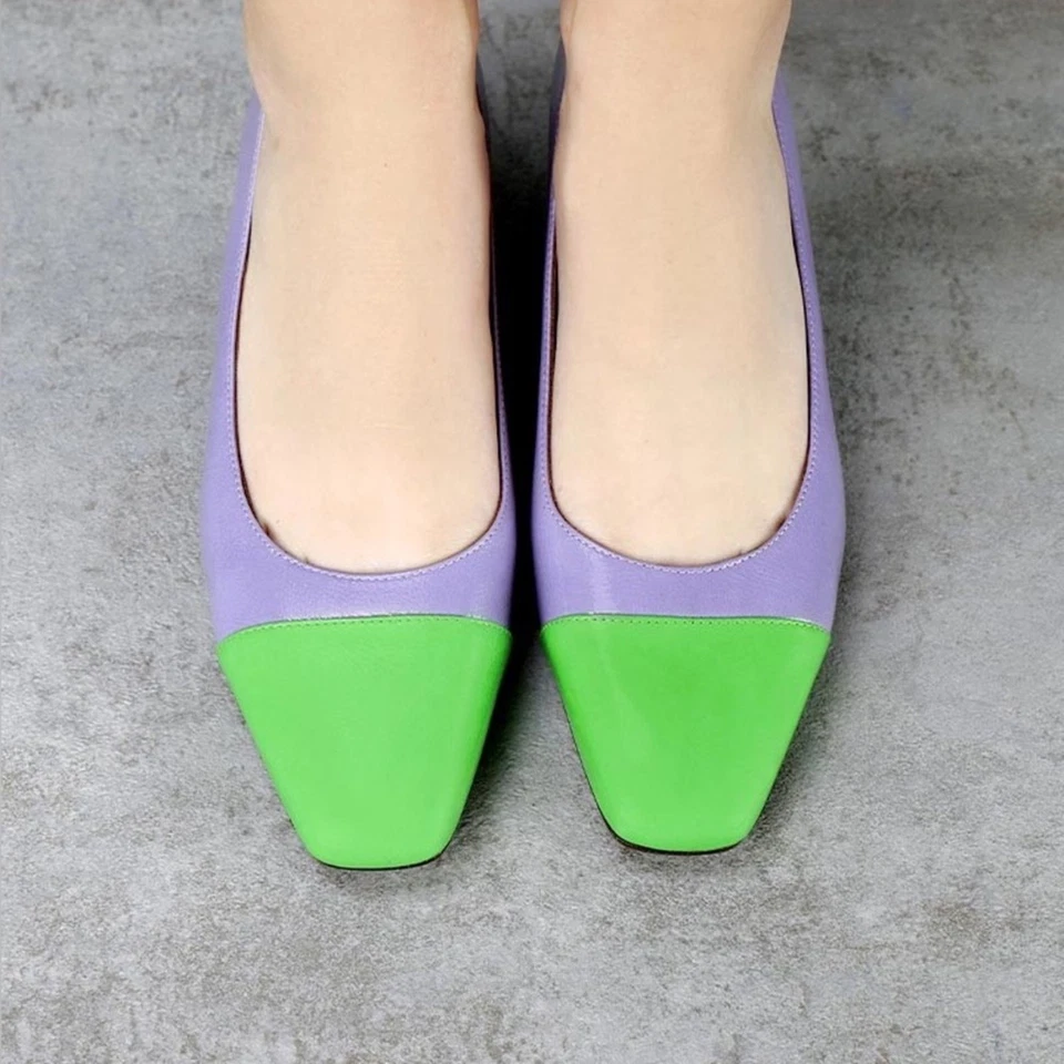 Chie Mihara “Hailu” Lilac Patent Leather Pumps in Lavender & Green, Size 7.5 - Image 2 of 4