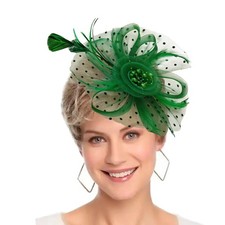Fascinators Hat Women Tea Party Headband Flower Cocktail Mesh Feathers Hair Clip