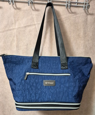 Biaggi Zipsak Boost! Navy Blue Microfold Expandable Carry-On Tote Bag - NWOT