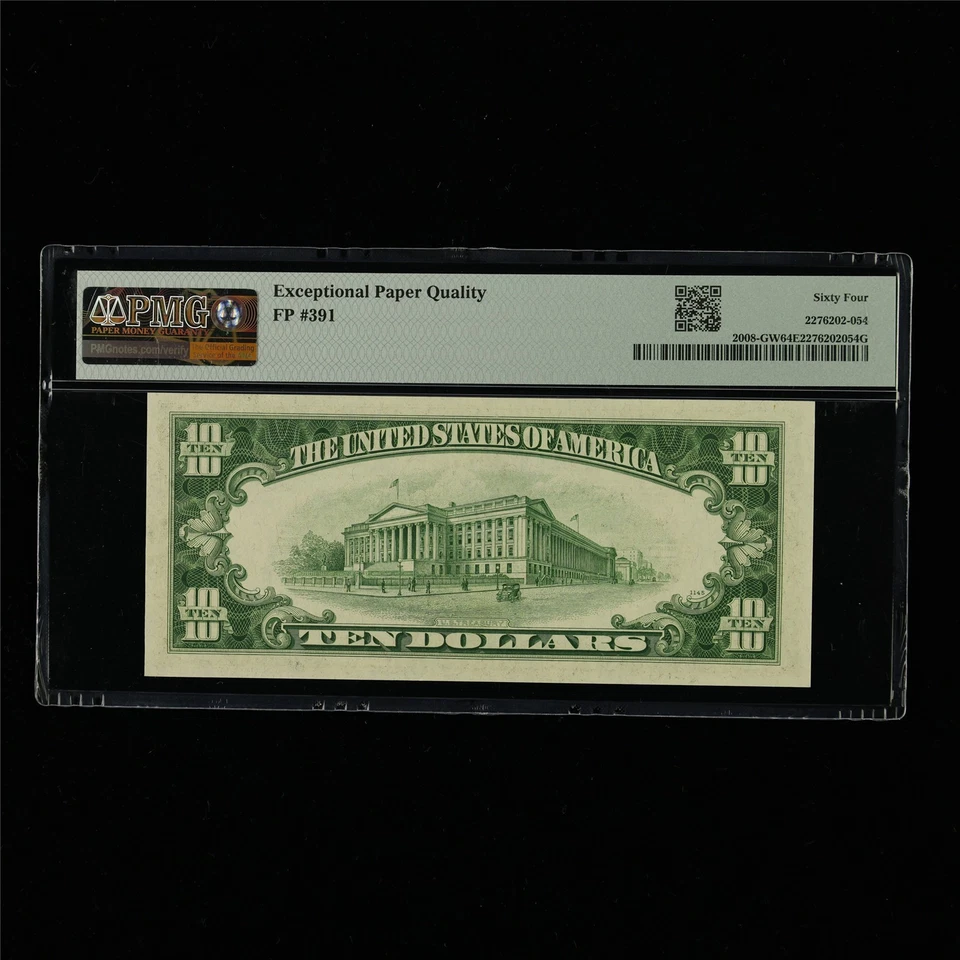 1934C Federal Reserve Note Chicago 10 Dollars Fr#2008-GW PMG 64 EPQ UNC FP#391 - Image 2 of 4