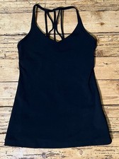 Lorna Jane Women  s Size S Black Strappy Tank Top W/ Liner - NWOT