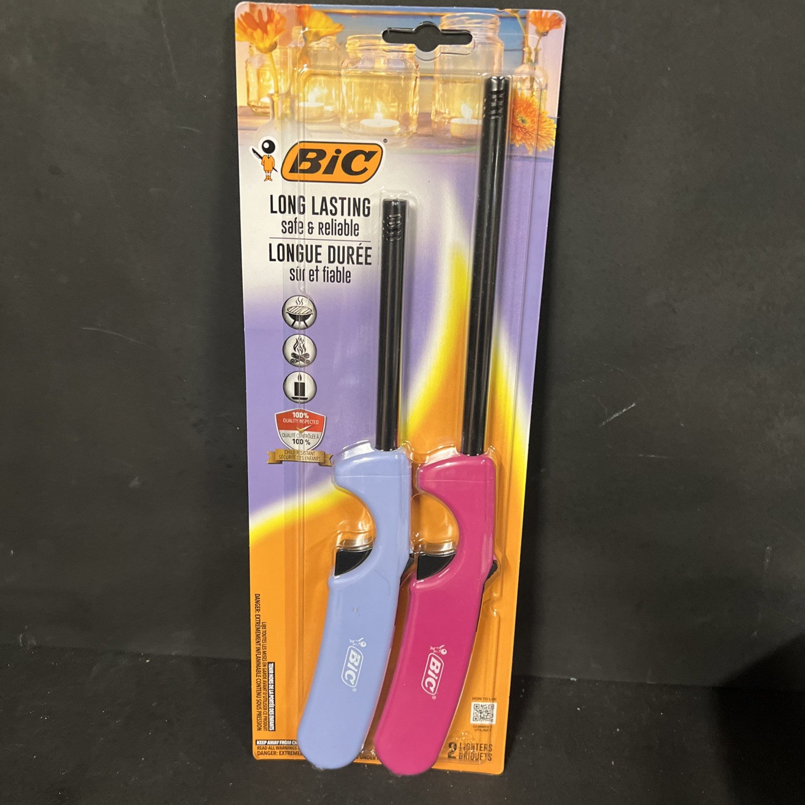 BIC Multipurpose Lighter Long And Longer Two Pack Colors Vary