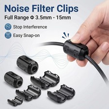 10pcs Ring Core Ferrite Bead Clamp Choke Coil Emi Rfi Noise Filter Clip Snap 10pcs Ring Core Ferrite Bead Clamp Choke Coil Emi Rfi Noise Filter Clip Snap