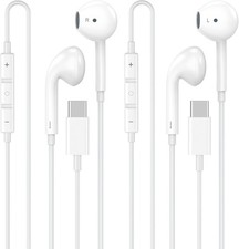  Apple MFi Certified USB C Headphones for iPhone 17 16 15, 2 Pack Wired Headpho