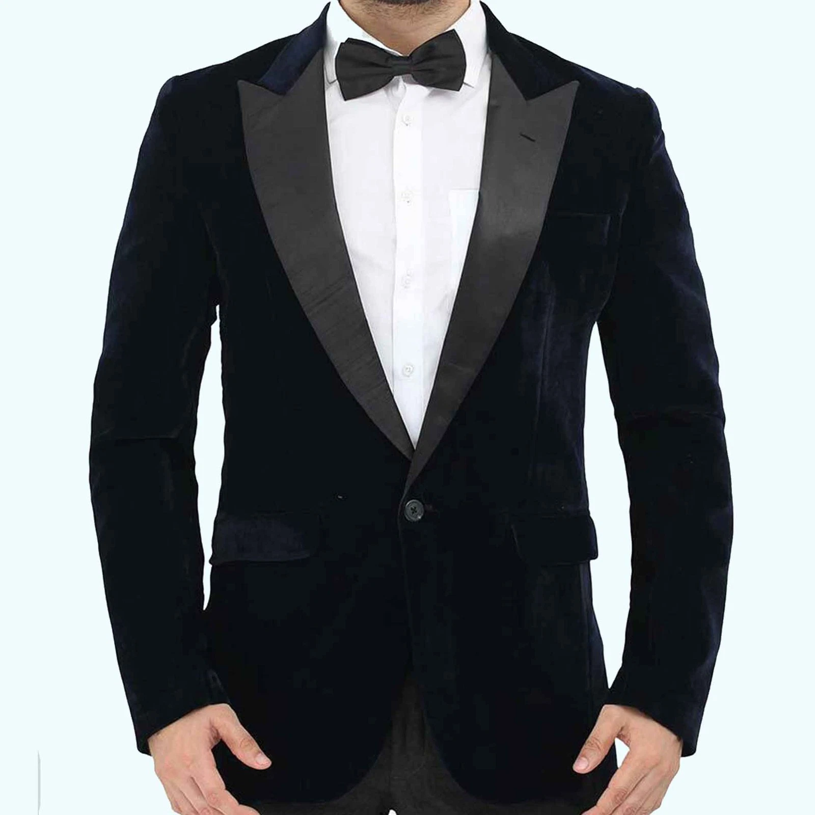 Men's Designer Blue Velvet Blazer Stylish Party Wear Wedding Dinner Blazer