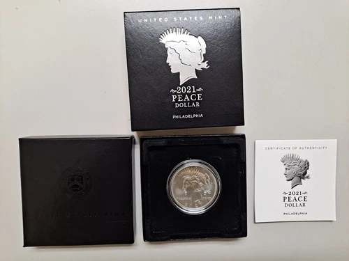 2021 Peace Silver Dollar Philadelphia Uncirculated With Box