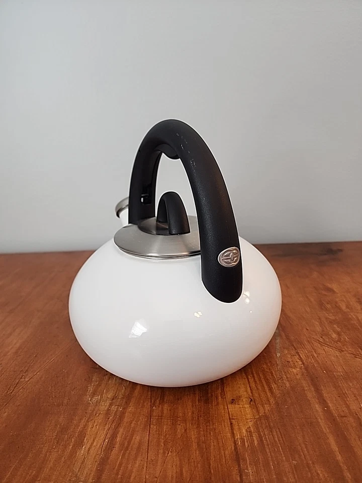 Tetera Calphalon 2QT 1,9 L blanca de acero inoxidable tetera silbadora Foto 4 de 4