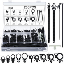 200Pcs Car Wire Loom Routing Clips Push Mount Cable Tie Assortment 15 Sizes Car