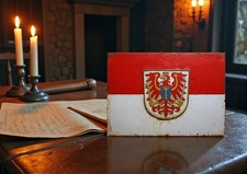 Preu&szlig;en Provinz Brandenburg Flagge Wappen Schild Metallschild Alu