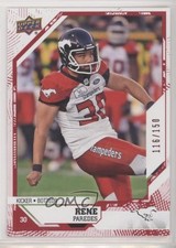2019 Upper Deck CFL Red 116/150 Rene Paredes #22 o1h
