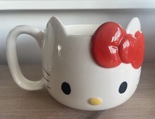 Sanrio Hello Kitty Large Soup Mug 20oz Ceramic Red Bowl Excellent Condition Used