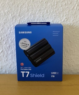 Samsung Portable SSD T7 Shield 1 TB, USB 3.2 Gen.2 1.050 MB/s Lesen MU-PE1T0S/EU