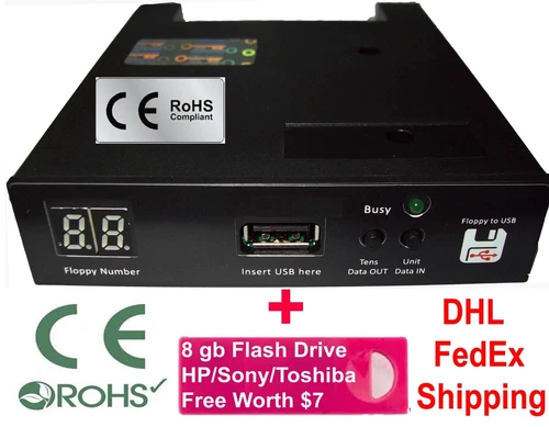 Floppy Drive to USB Converter Emulator Mitsubhishi EA8,BA8,BA24,FA20,FA10 1.44