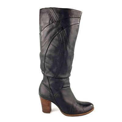 Clarks Kniestiefel schwarz Leder Absatz UK Größe 5,5