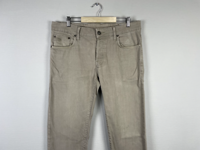 G-Star Raw 3301 Low Tapered Beige Denim Comfort Button Fly Men's