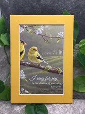 New Handmade 5x7 Matted  Scripture Inspirational Quote Songbirds Free Ship 461