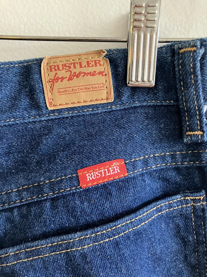 Винтажные джинсы Rustler с высокой талией сужающиеся штанины сделано в США 80-х W30 L32 - Изображение 3 из 4
