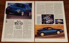 MAZDA MX-3 GS MAGAZINE ARTICLE ROAD & TRACK V-6 SPORTS COUPE ROAD TEST