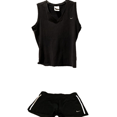 Nike Athletic Lot Tempo Dri Fit Womens Medium Black Running Shorts And Tank
