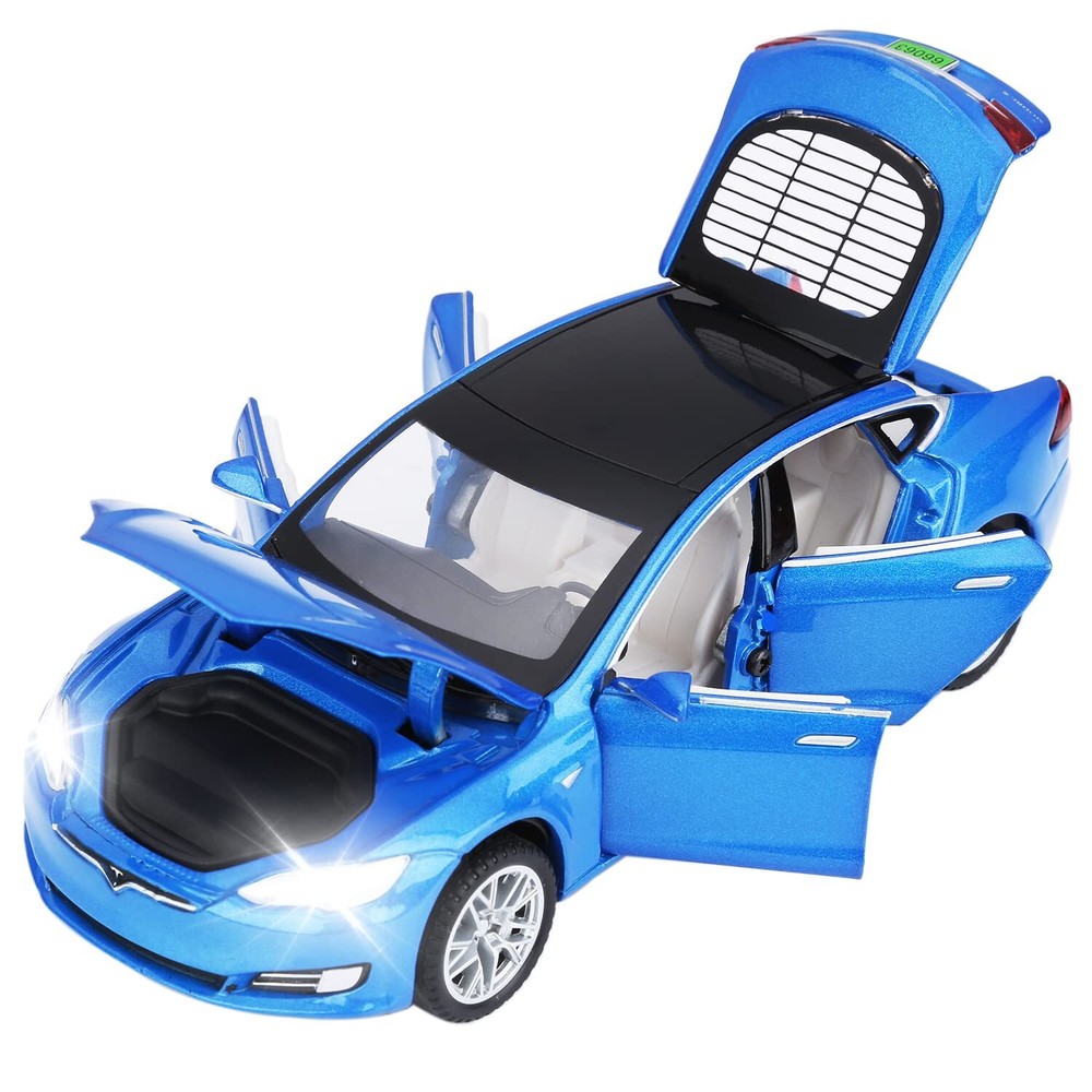 Toy Cars Model S Die Cast Metal Model Cars with Door Open Light and Sound Pul...