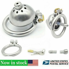 Stainless Steel Male Chastity Device Belt Super Small Short Cage Ring Lock A269