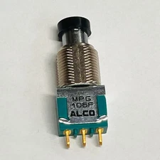 MPG106F Miniature Pushbutton Switch SPDT Momentary 6A 125V Solder Lug Black Cap