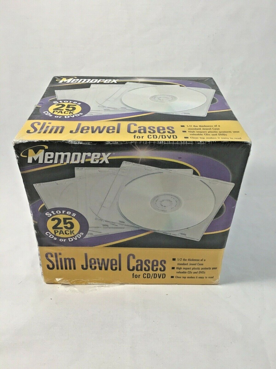 Memorex Slim Jewel Cases 25 Pack CD DVD | eBay