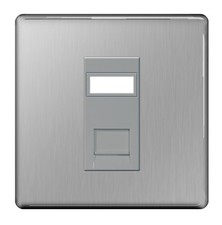 BG Nexus Brushed Steel Screwless Flatplate Switches & Sockets Satin Chrome Grey