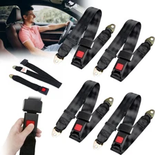 2 Point Universal Lap Seat Belt Adjustable Retractable Car Bus Single Seat Lap