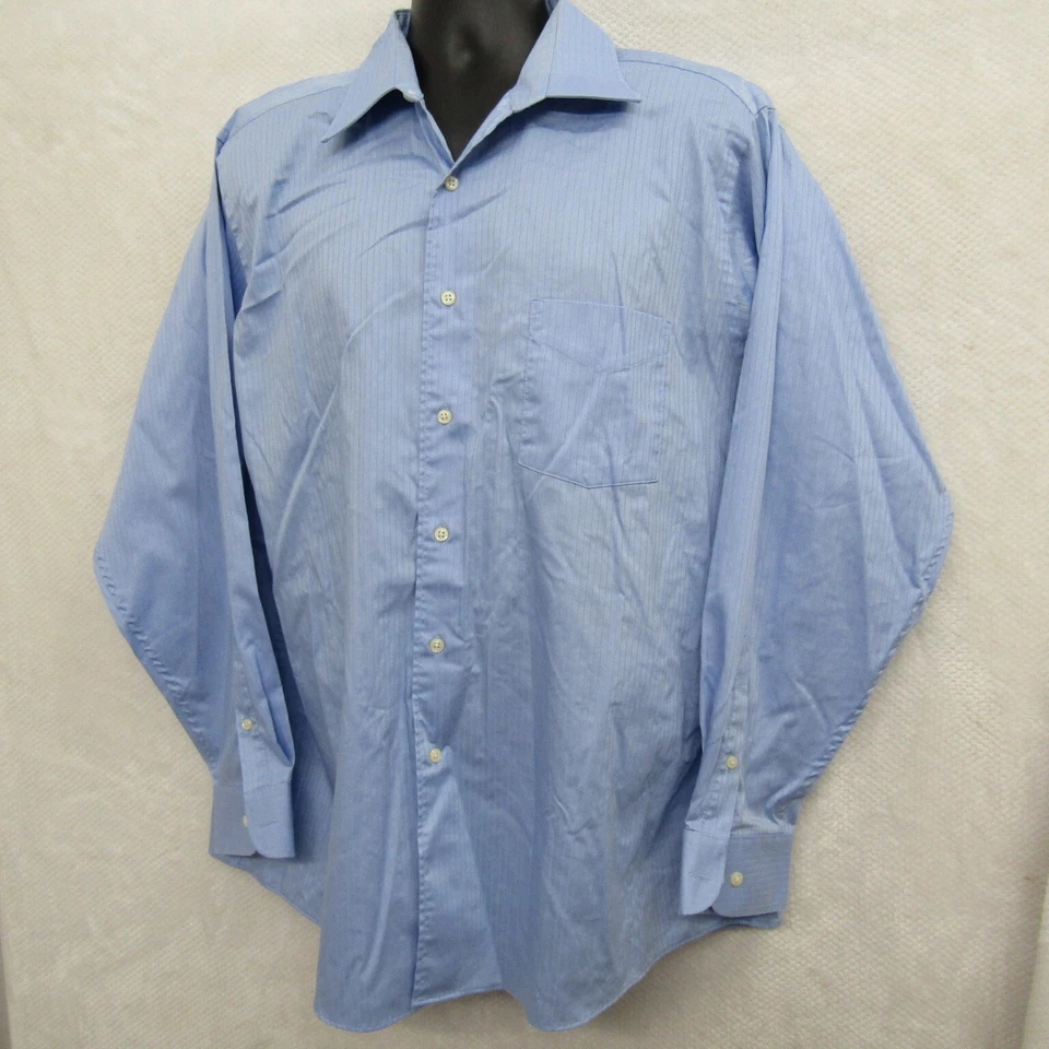 Arrow Blue Shirt Mens XLarge Long Sleeve Button Satin Twill Formal Casual Preppy - Image 2 of 4