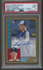 Keston Hiura 2019 Topps Update 1984 Gold Auto RC 43/50 PSA 9 MINT 
